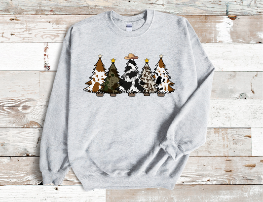 Christmas Tree animal print, holiday spirit Sweatshirt (HTV)