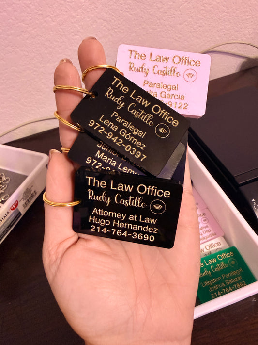 Engraved NFC Business Card Keychain | Tap to Share