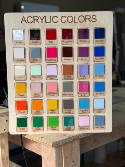 15x10 social media sign made of wood and acrylic with 3 QR codes.