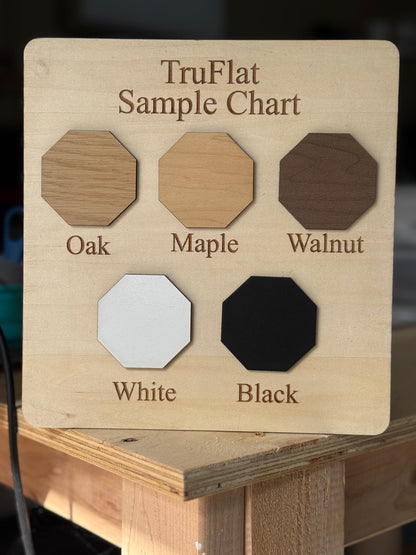 15x10 social media sign made of wood and acrylic with 3 QR codes.