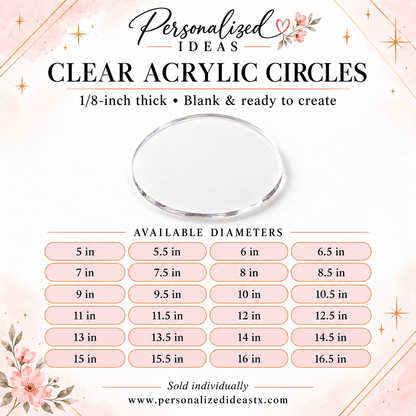Blank Cut Acrylic Circles – 1/8-Inch Thick