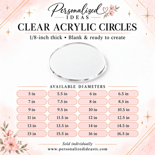 Blank Cut Acrylic Circles – 1/8-Inch Thick