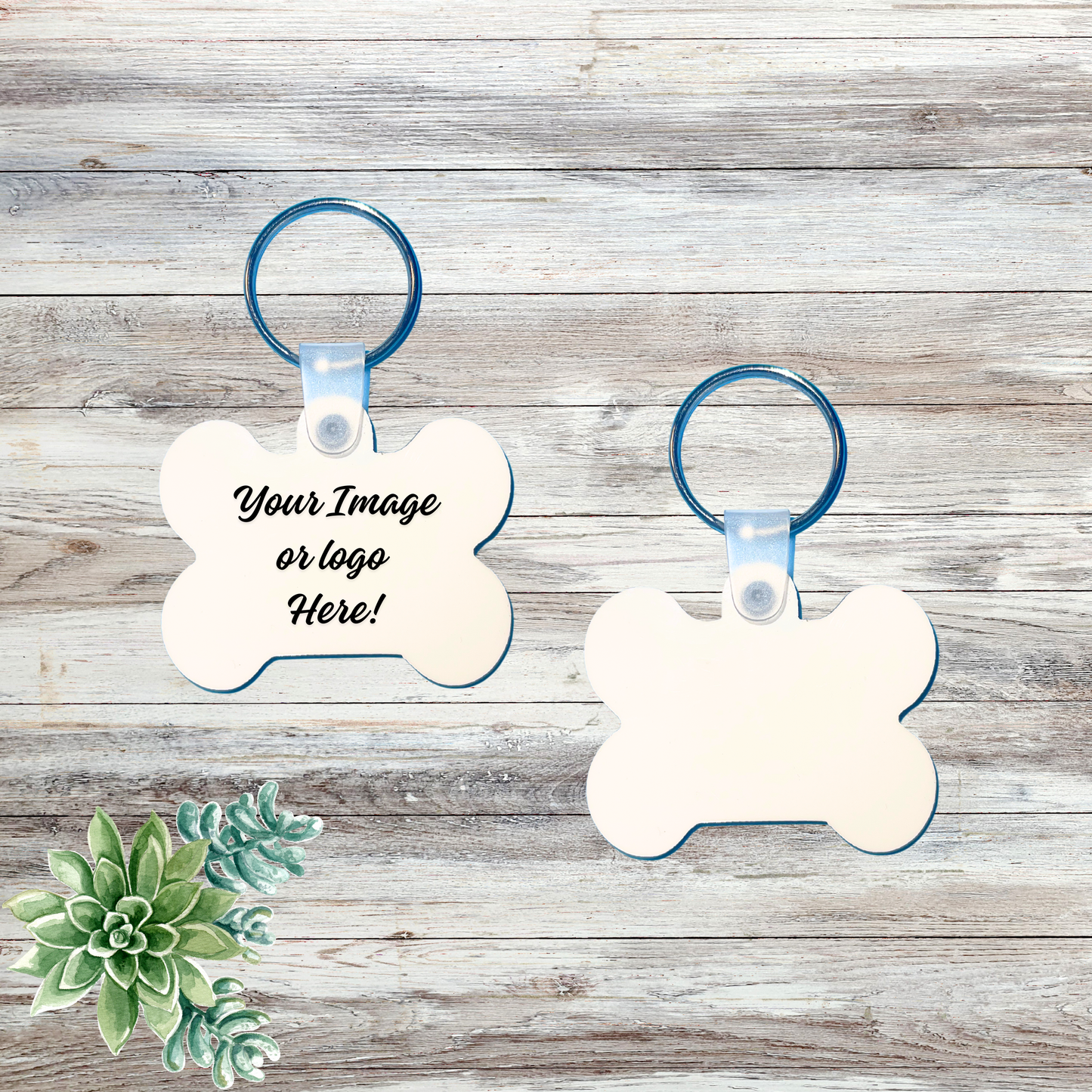 Dog Tag shape 2 x 1.5 Custom Keychain