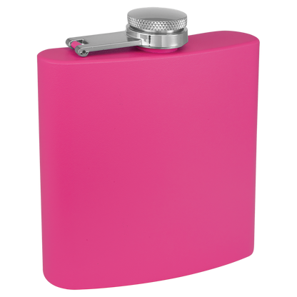 Custom Engraved 6 oz Matte Pink Stainless Steel Flask | Personalized Laser Engraved Gift | Bridal Party, Groomsmen, Birthday Gift (Copy)