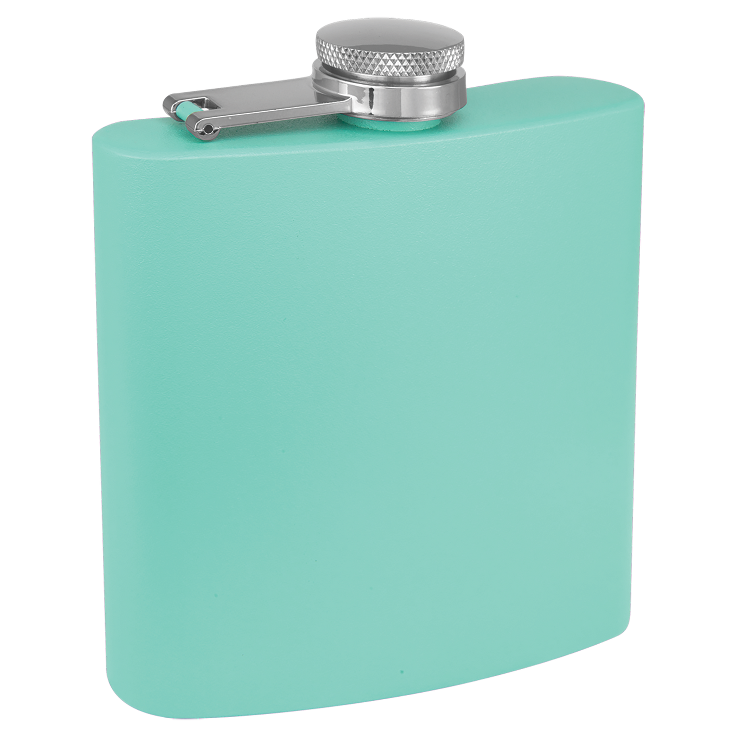 Custom Engraved 6 oz Matte Teal Stainless Steel Flask | Personalized Laser Engraved Gift | Bridal Party, Groomsmen, Birthday Gift