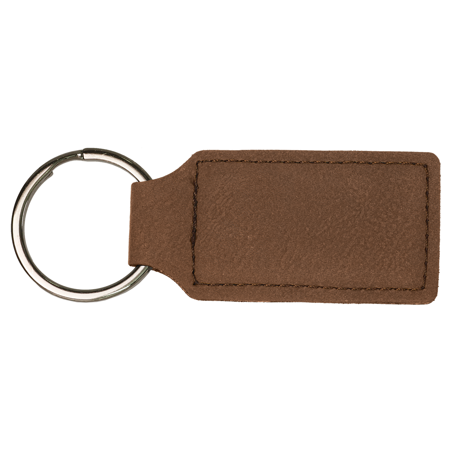 Custom Engraved Leatherette Keychain  Dark Brown Rectangle | Personalized Gift