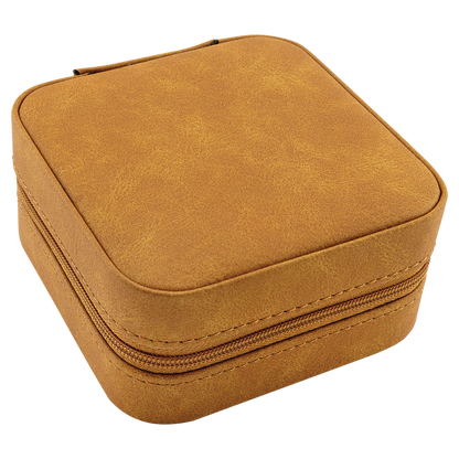 Travel Jewelry Box – Laserable Leatherette | 4" x 4"