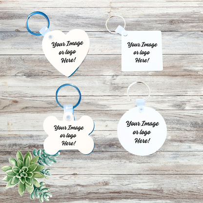Dog Tag shape 2 x 1.5 Custom Keychain