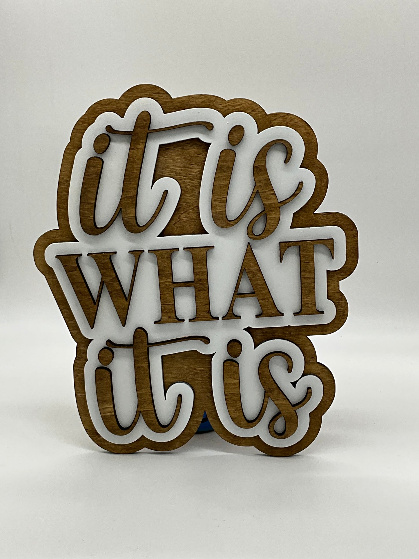 It's What It Is 3D Wood Sign | Rustic Farmhouse Decor | Inspirational Wooden Sign | Home & Office Wall Art