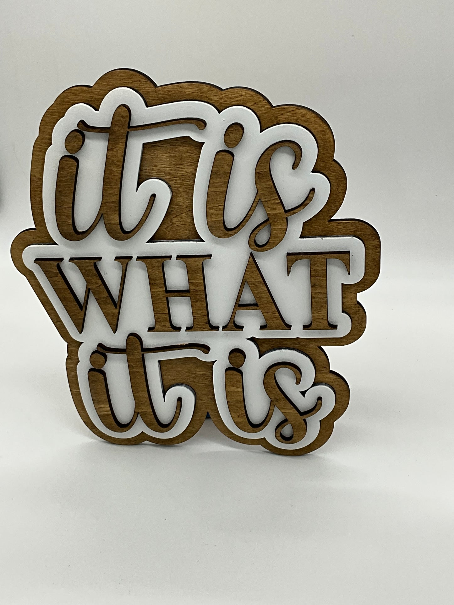 It's What It Is 3D Wood Sign | Rustic Farmhouse Decor | Inspirational Wooden Sign | Home & Office Wall Art