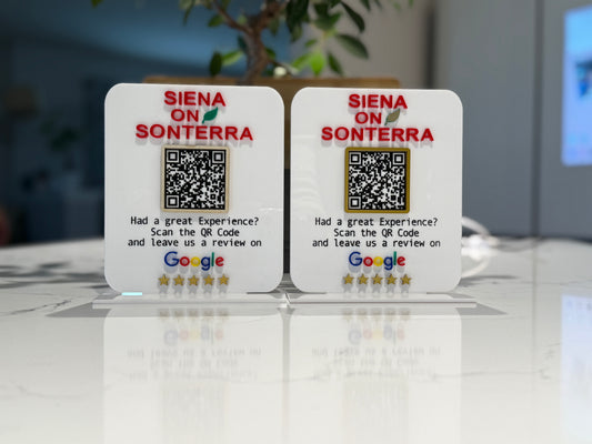 Leave us a review: Personalized Review Sign, Request for Review QR Code Sign,Two available sizes