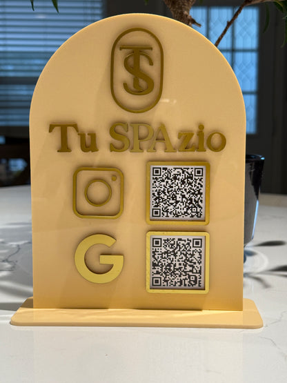 2 QR Code Business Sign, Business Connect Sign, Social Media Sign, Payment Sign, Instagram, Venmo, Facebook, PayPal, Connect With Us Sign