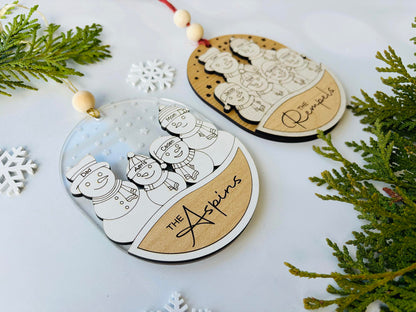 Personalized Family Snowman Ornament – Custom Name Christmas Decoration