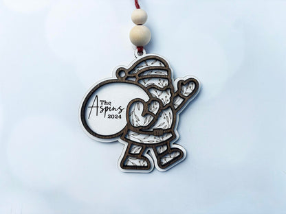 Personalized Ornament 2025 – “Santa Claus Is Coming to Town” or Family Name  | Laser Engraved