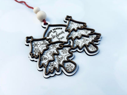 Personalized Christmas Tree Ornament 2025 – Family Name or “Rockin’ Around the Tree” Design