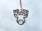 Personalized Reindeer wooden Ornament – “Oh Deer Christmas Is Here” Custom Name Reindeer Head