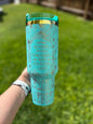 Reading is dreaming with your eyes open 40 oz Quencher  Rainbow Plated Tumbler
