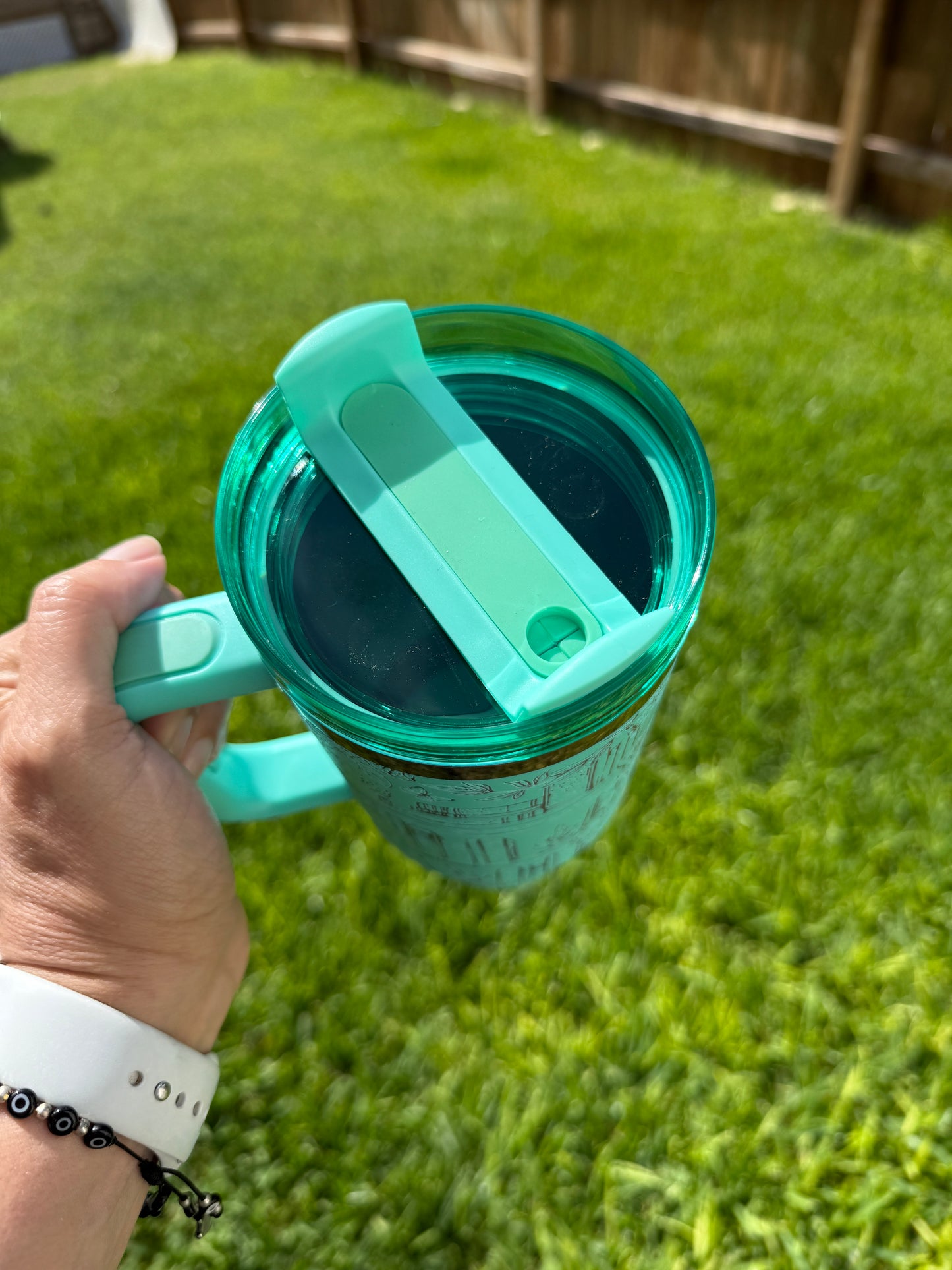 Reading is dreaming with your eyes open 40 oz Quencher  Rainbow Plated Tumbler