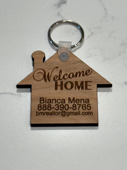 Personalized Real Estate Agent Keychain, New Home Buyer Gift, Gift from Real Estate Agent, Closing Gift for New Homeowner, House Key Chain