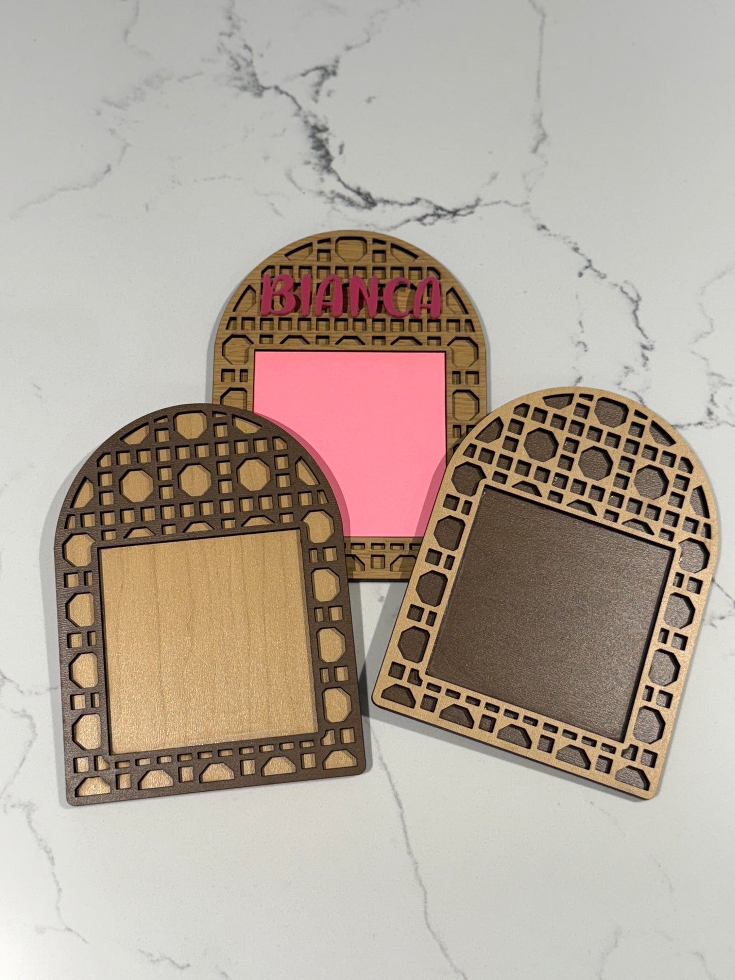 Sticky Note Rattan note pad holder, school, office note pad holder, office gift, teacher gift, note pad holder 3 x 3 note pad