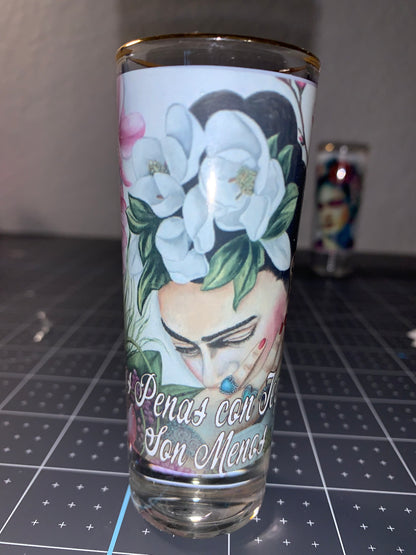Frida Kahlo shot glasses, shot glass, Frida Kahlo, tequila shot - Set of four shot glasses