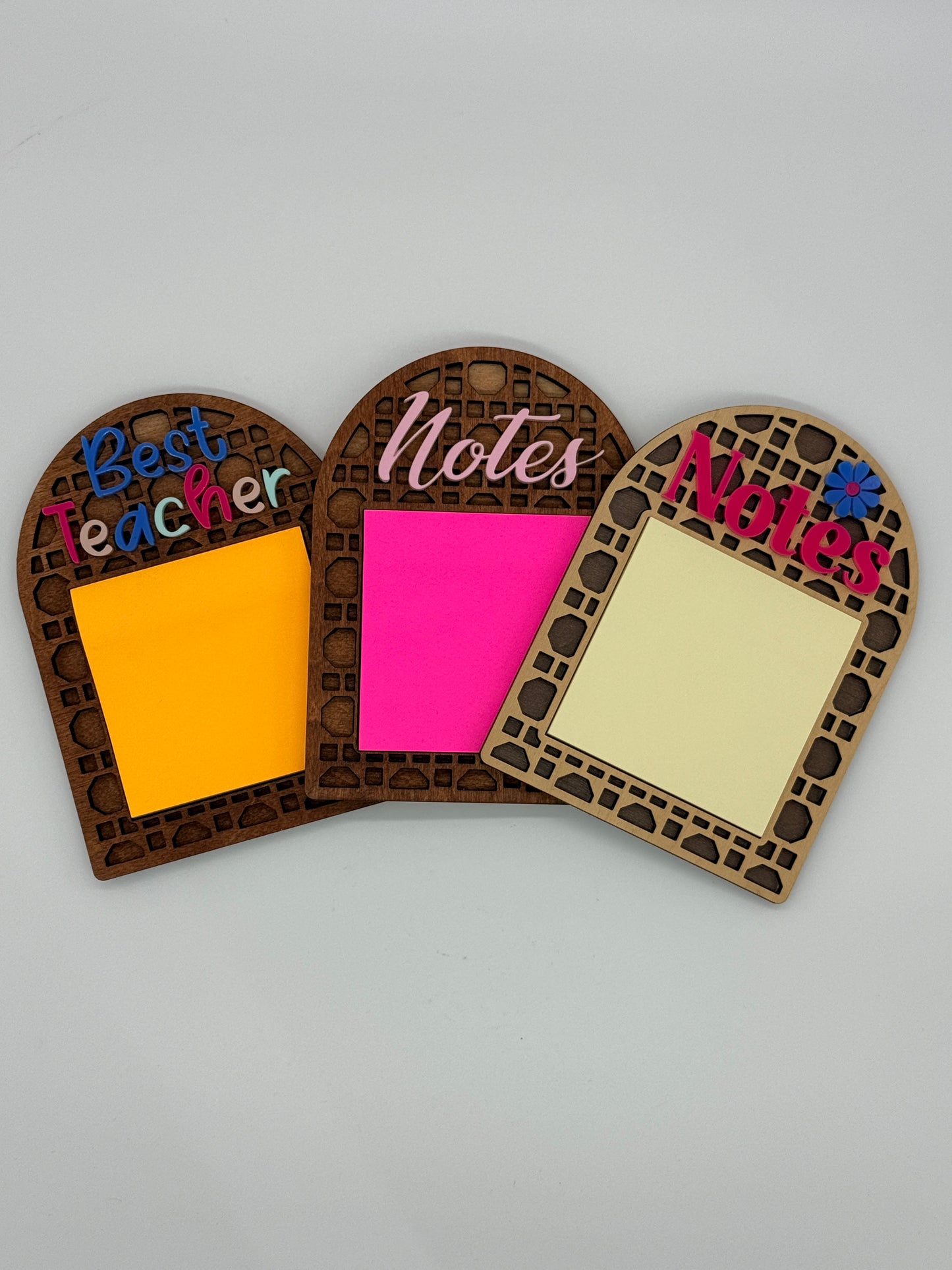 Sticky Note Rattan note pad holder, school, office note pad holder, office gift, teacher gift, note pad holder 3 x 3 note pad