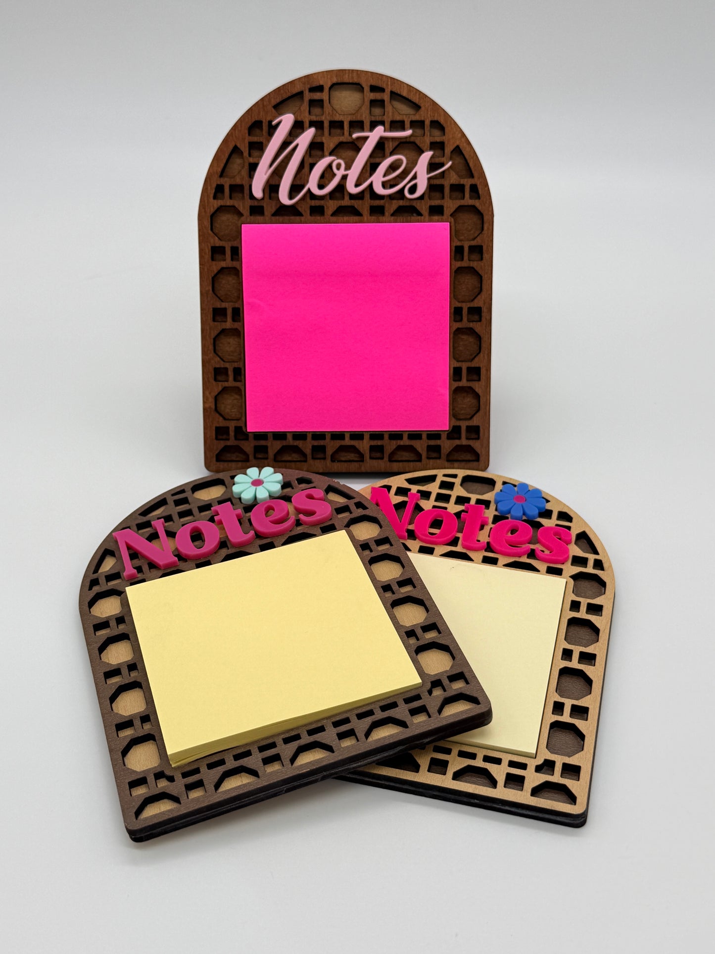 Sticky Note Rattan note pad holder, school, office note pad holder, office gift, teacher gift, note pad holder 3 x 3 note pad