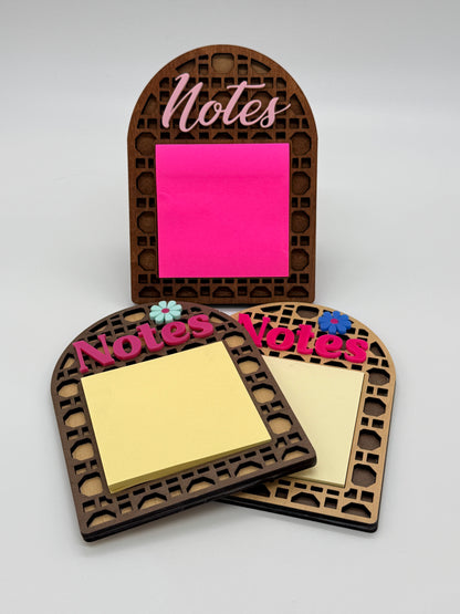 Sticky Note Rattan note pad holder, school, office note pad holder, office gift, teacher gift, note pad holder 3 x 3 note pad