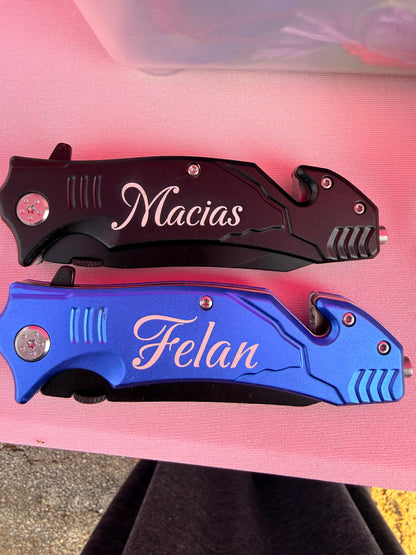 Custom Engraved Rescue Pocket Knife