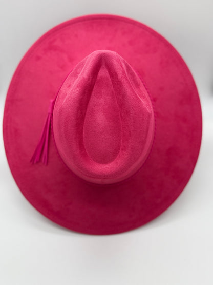 Hydrangea Engraved Wide Brim Hat