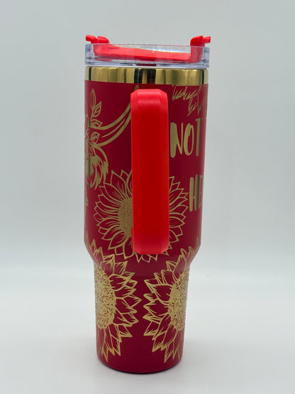 Highland Cow and Sunflowers 40 oz Quencher  Gold  Plated Tumbler