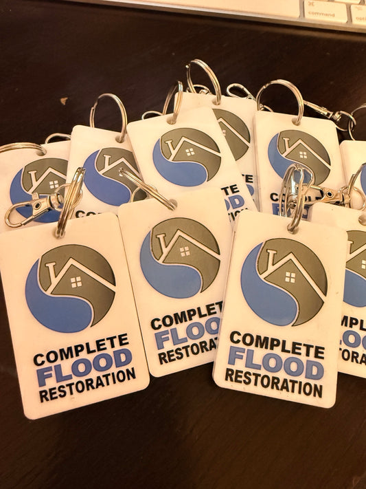 Custom full color UV printed NFC business card keychains with company logo