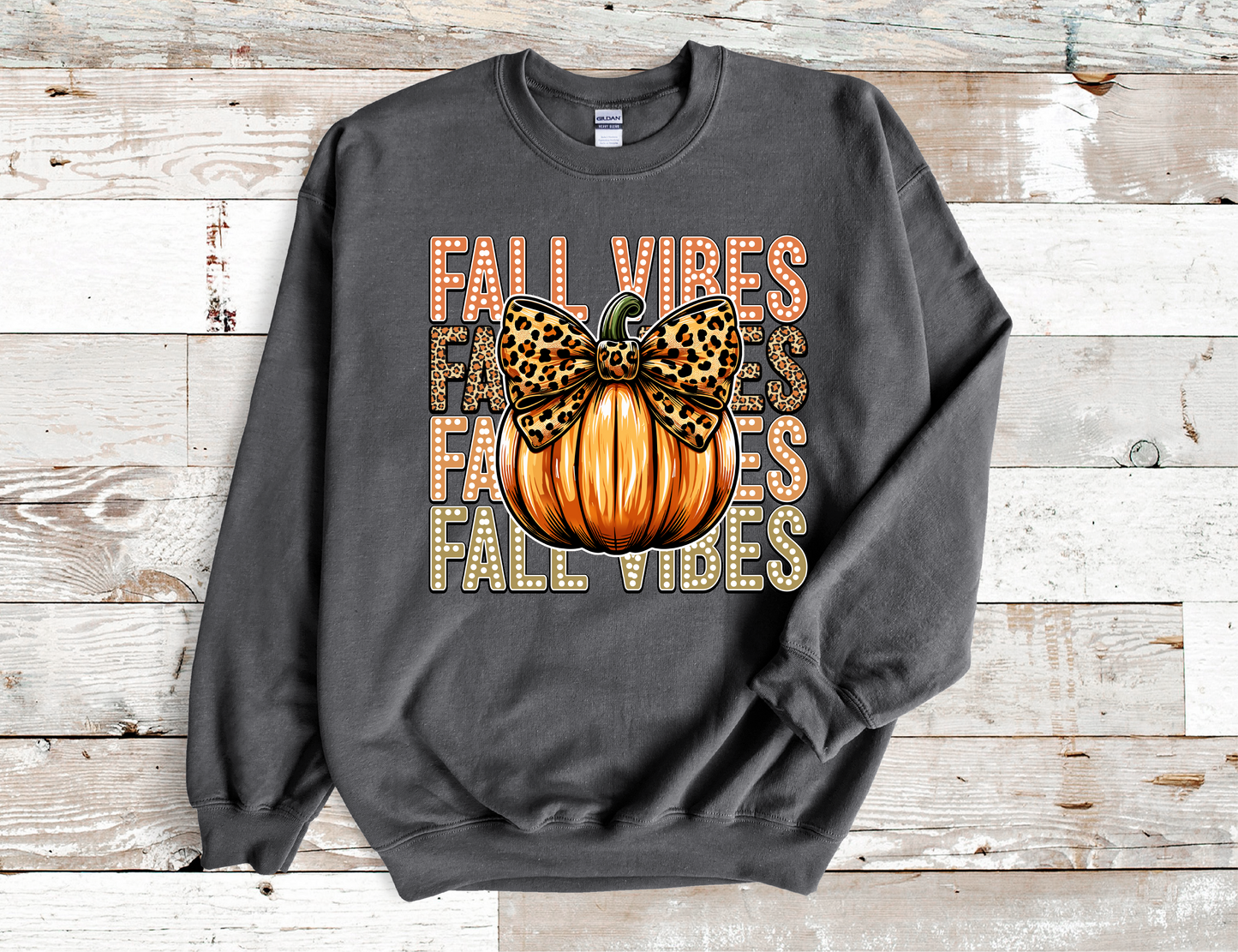 Fall Vibes Pumpkin Crew Neck Sweatshirt Fall Season