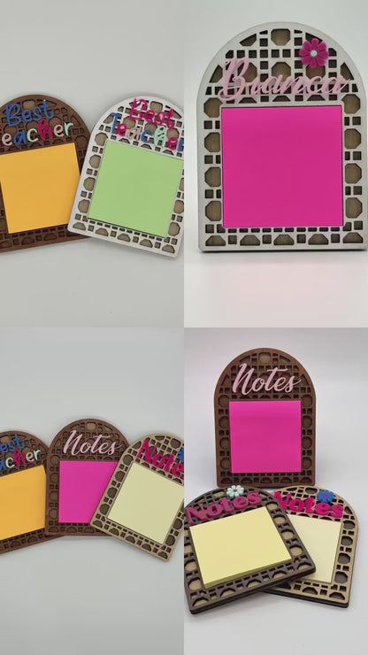 Sticky Note Rattan note pad holder, school, office note pad holder, office gift, teacher gift, note pad holder 3 x 3 note pad