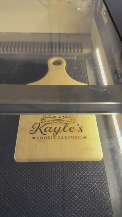 Custom Engraved Bamboo Paddle Cutting Board – 13.5" x 7"