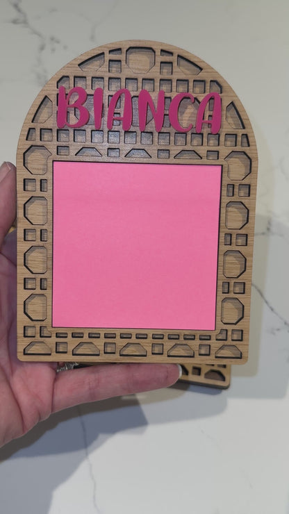 Sticky Note Rattan note pad holder, school, office note pad holder, office gift, teacher gift, note pad holder 3 x 3 note pad